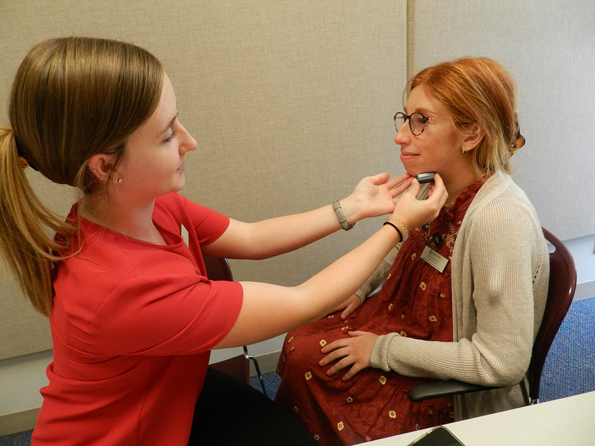 students experiment with swallowing technology