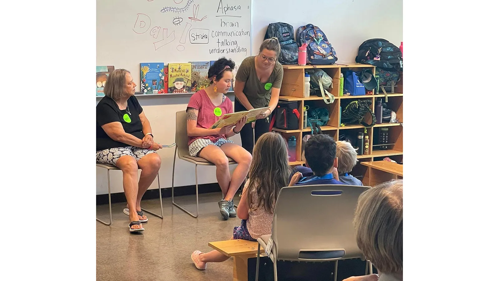 Aphasia clients reading to kids
