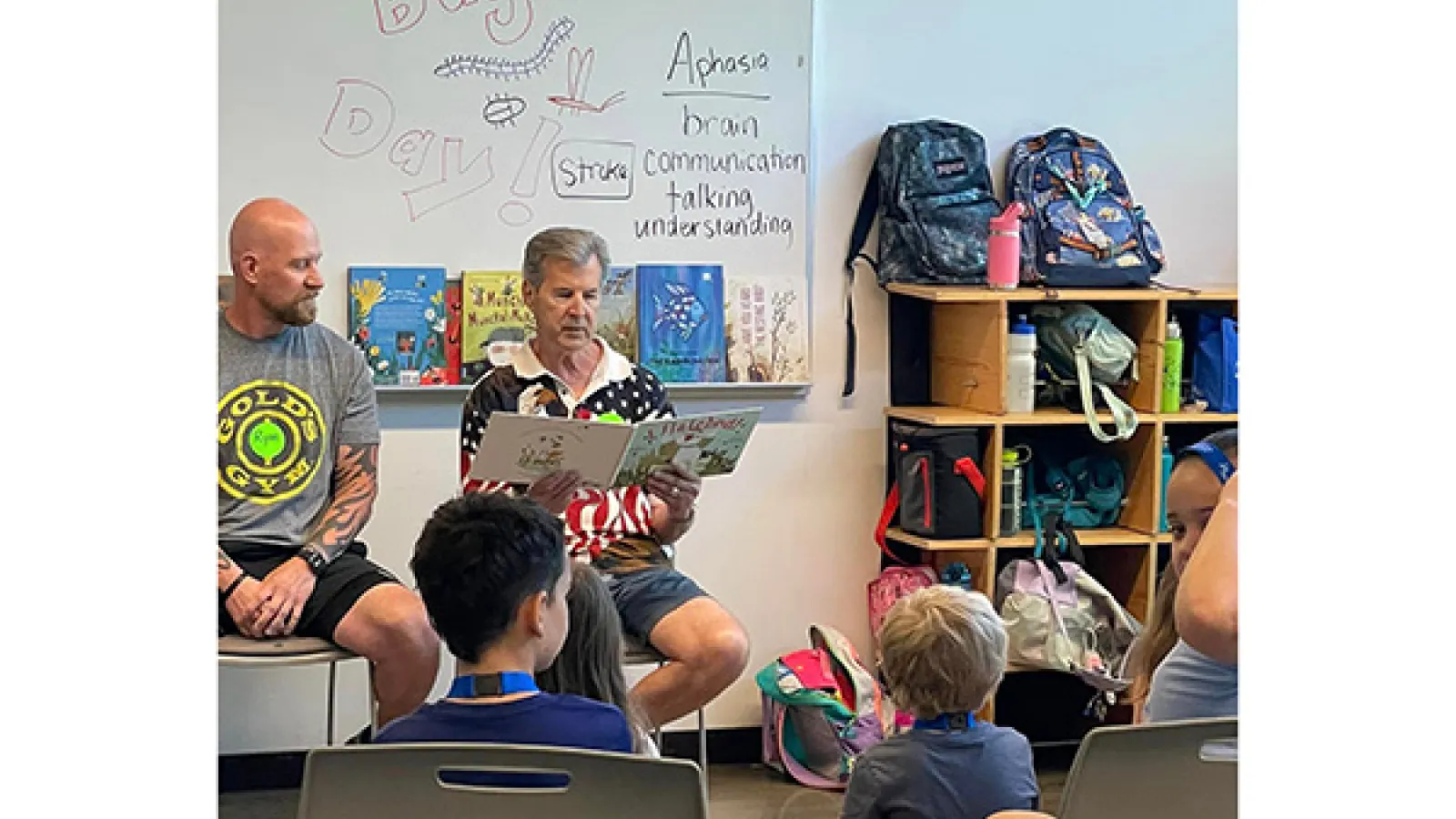 Adults reading to children