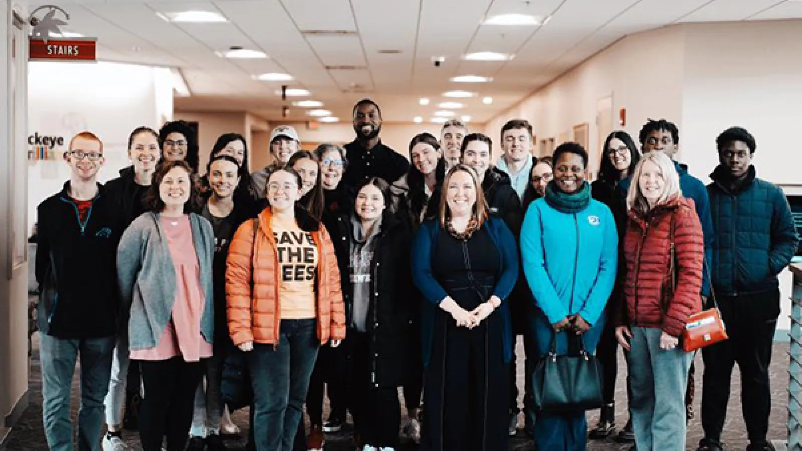 Group photo of students with Michael Kidd-Gilchrist