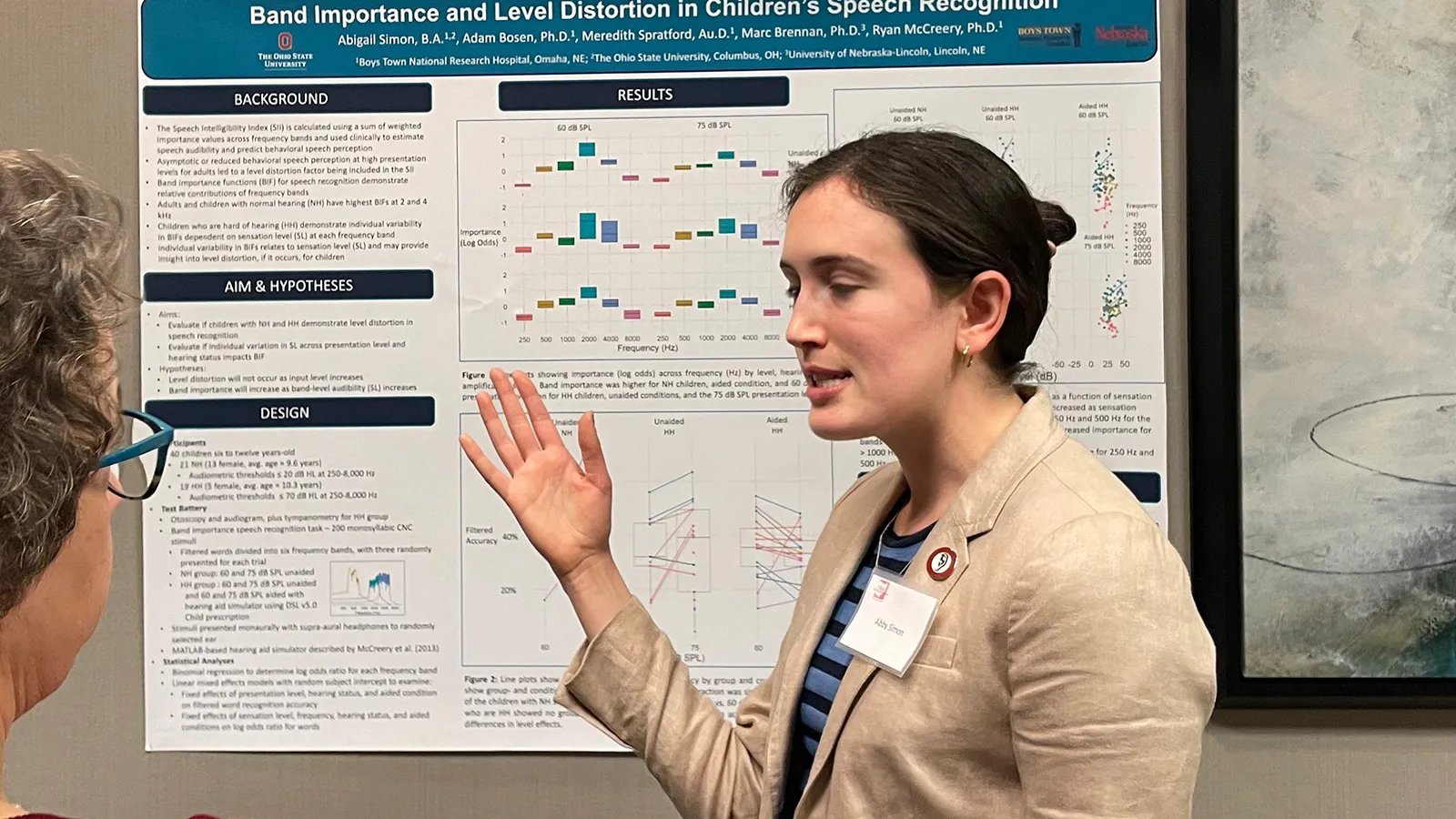 Abby Simon with poster