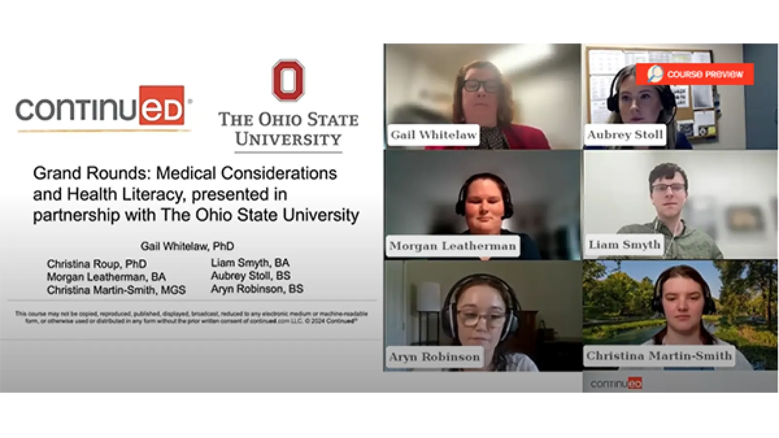 Screenshot of online presentation