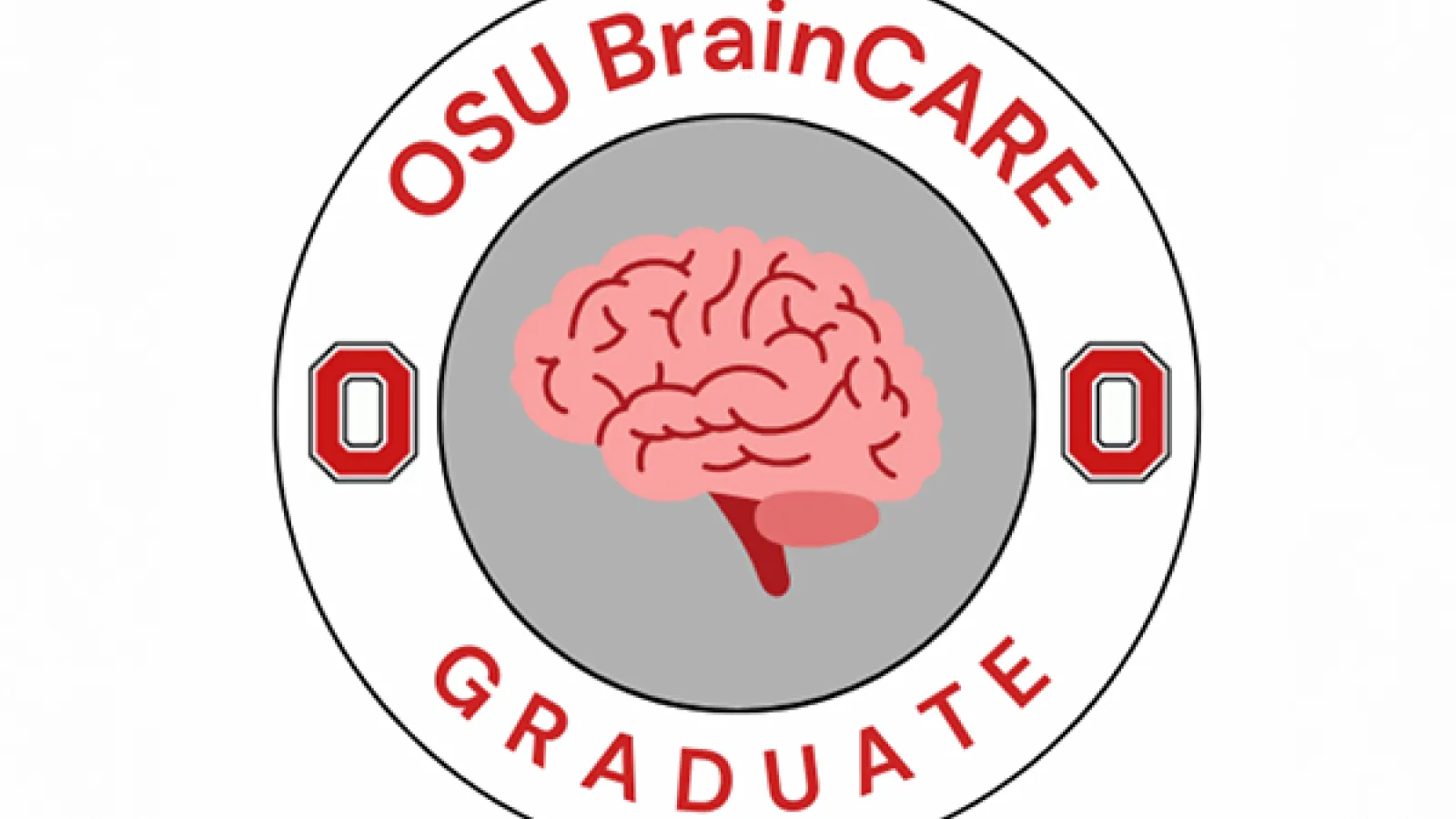 A logo with OSU Brain Care Graduate and a stylized image of a brain