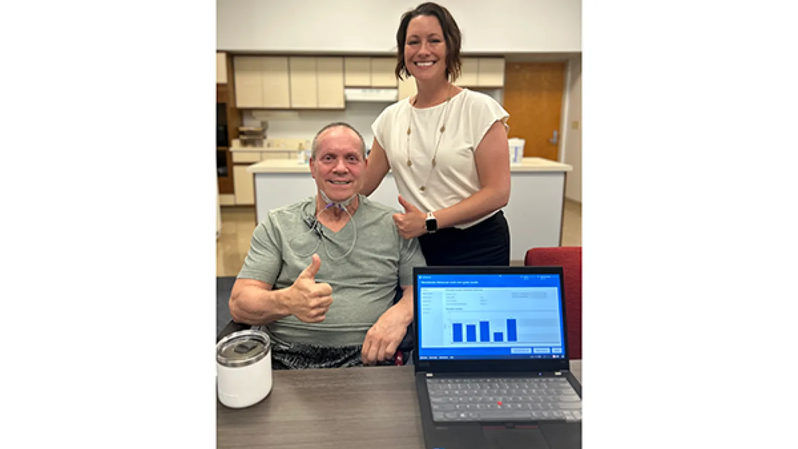 Bobby Hansen and Nicole Wiksten in clinic setting