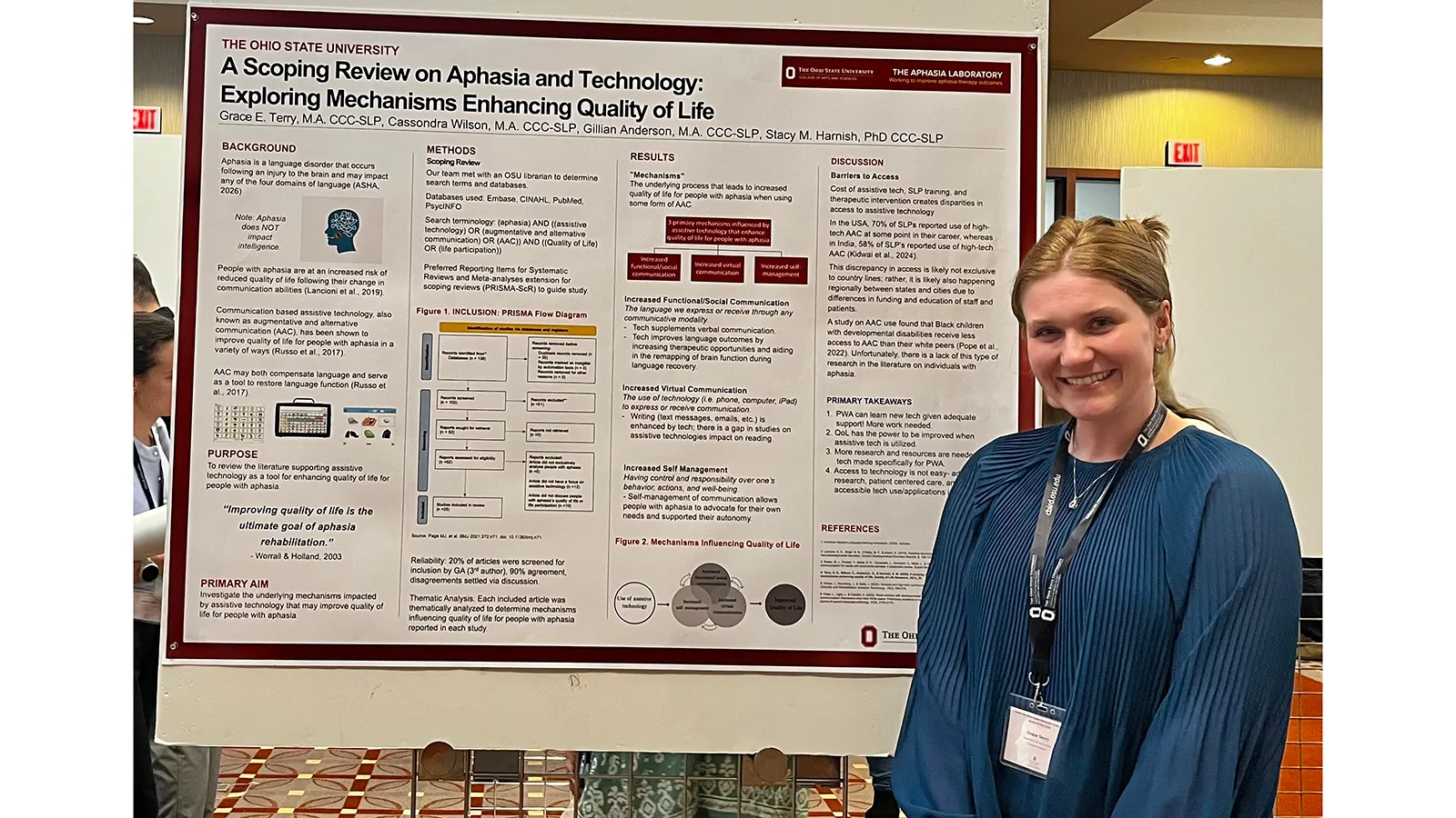 Grace Terry in front of research poster