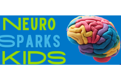 Neuro Sparks Kids graphic with brain made of colorful clay
