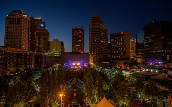 Columbus at night