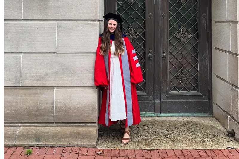 Student in PhD regalia