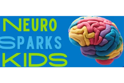 Neuro Sparks Kids graphic with brain made of colorful clay