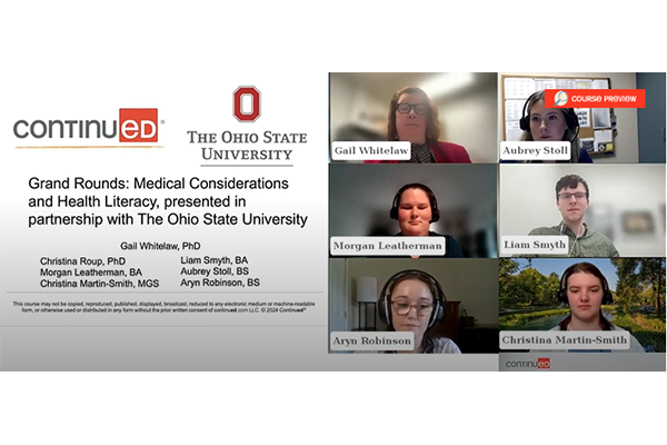 Screenshot of online presentation