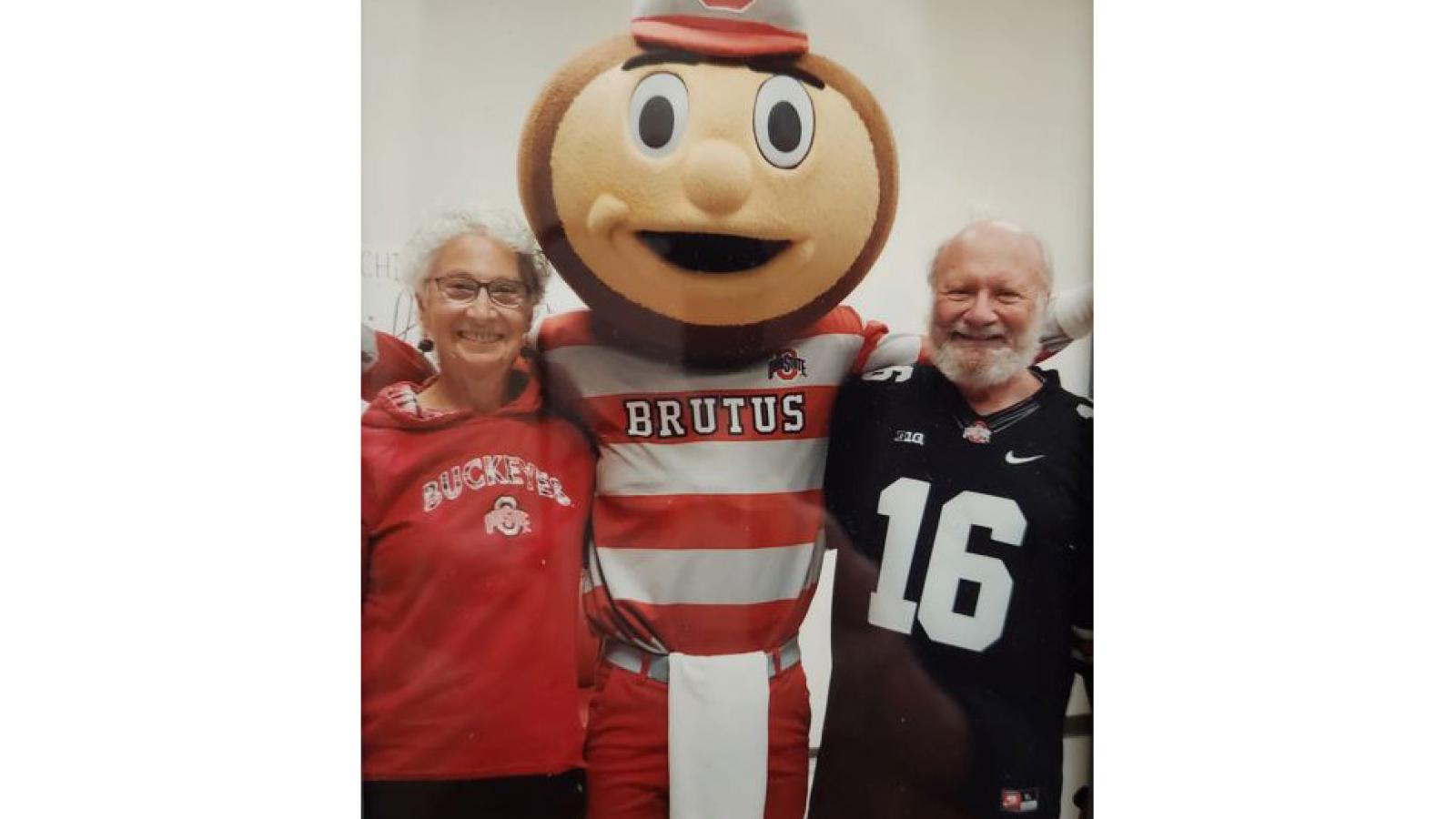 Dr. Fox with wife, Carol, and Brutus